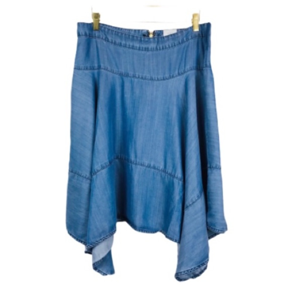 HD in Paris blue denim flowy skirt